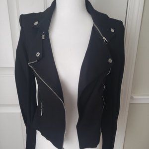 EXPRESS Black Biker Jacket with Silver Details in Size XS